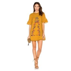 Free‎ People Perfectly Victorian Dress Embroidered Boho Crochet Lace Trim Small